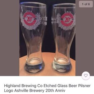 Highland brewing Asheville brewery Pilsner glasses